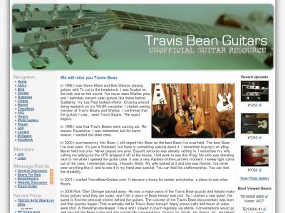 Treavis Bean Unofficial Guitar Resource