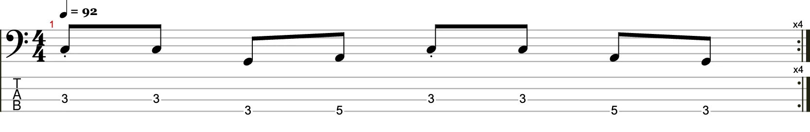 Eintaktige Basslinie 10