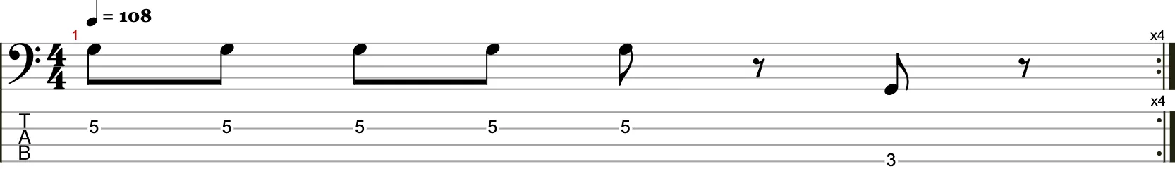 Eintaktige Basslinie 12