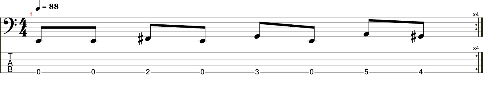 Eintaktige Basslinie 7 (Peter Gun)