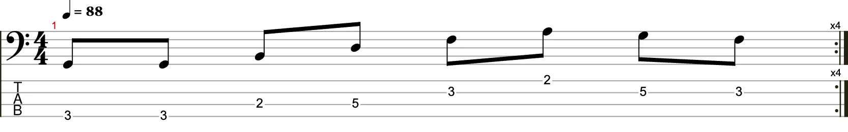 Eintaktige Basslinie 8