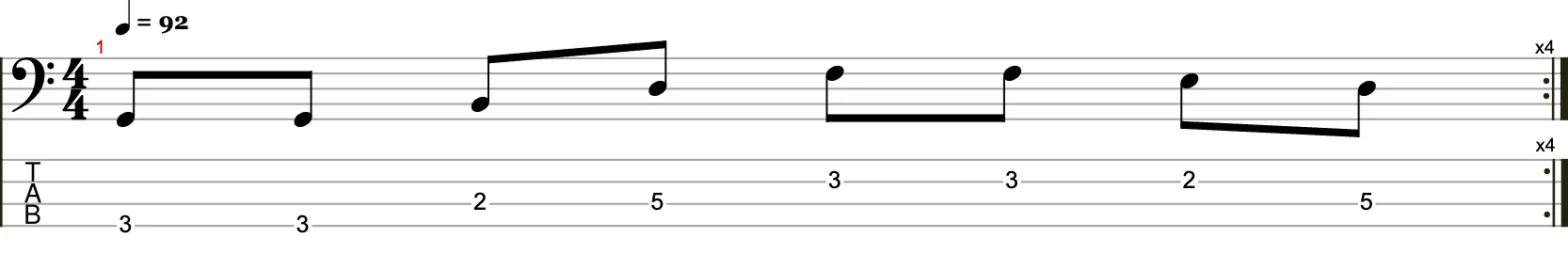 Eintaktige Basslinie mit Achtelnoten 2