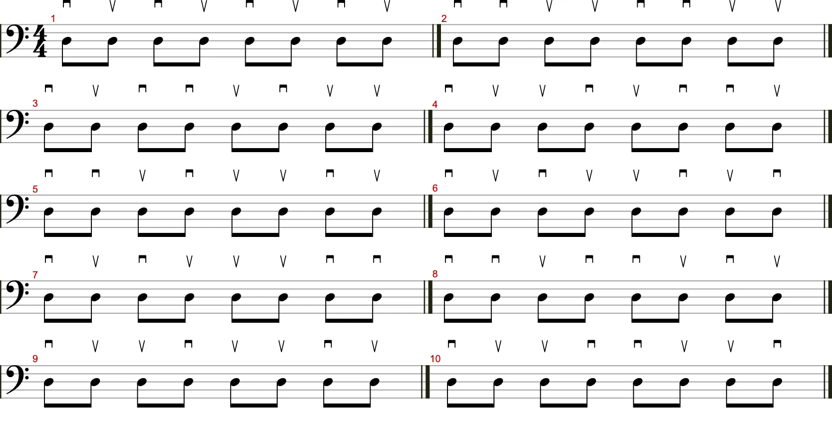 Rechte Hand Wechselschlag