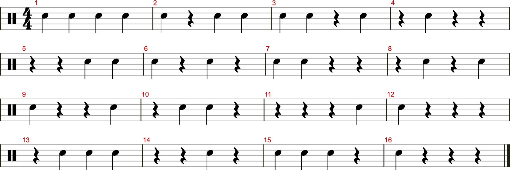 Viertel-Rhythmik Übung 1