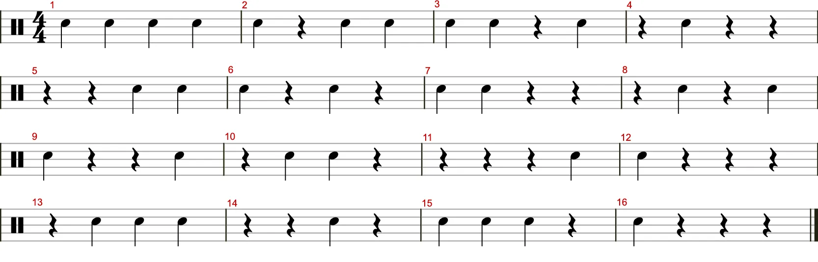 Viertel-Rhythmik Übung 1