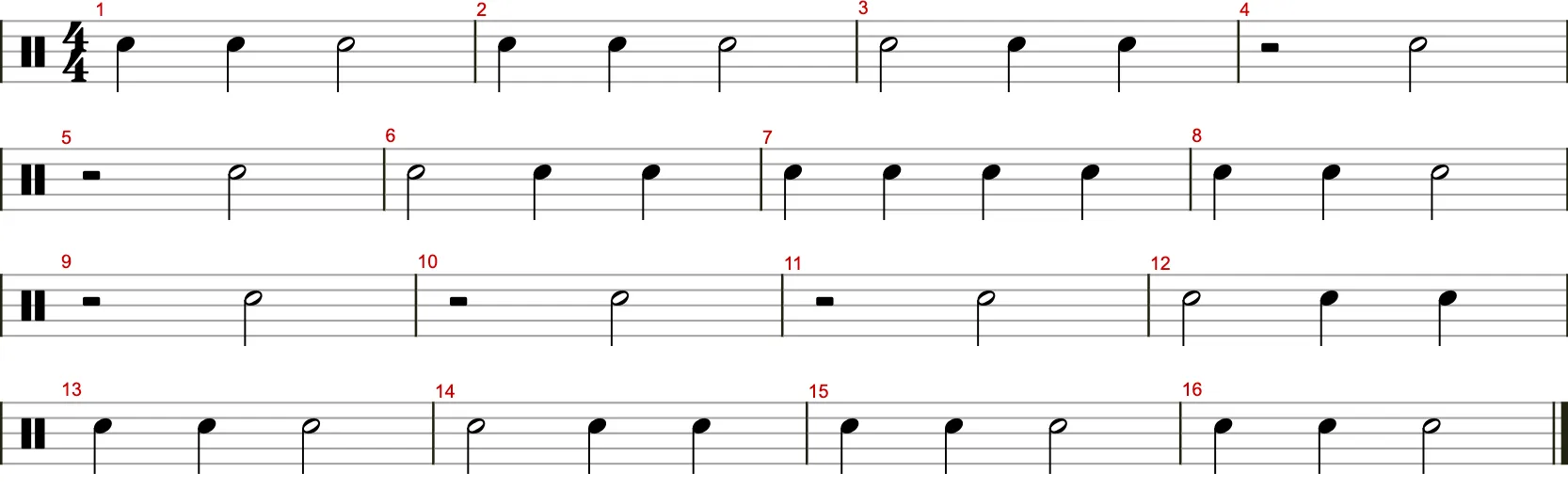 Viertel-Rhythmik Übung 10