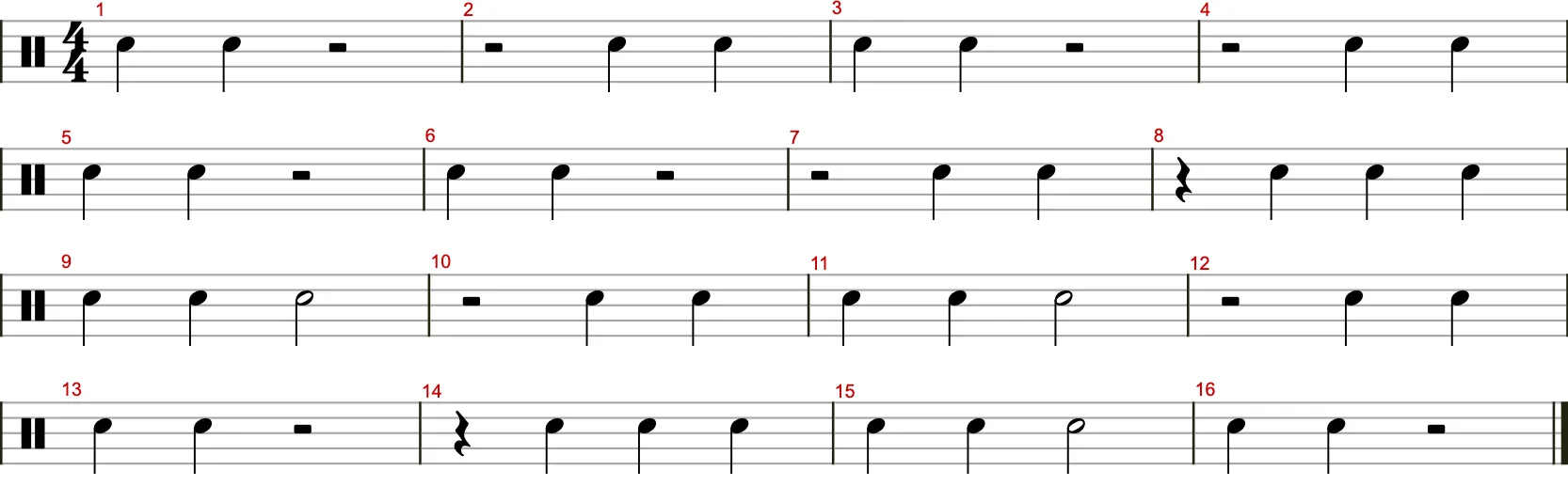 Viertel-Rhythmik Übung 13