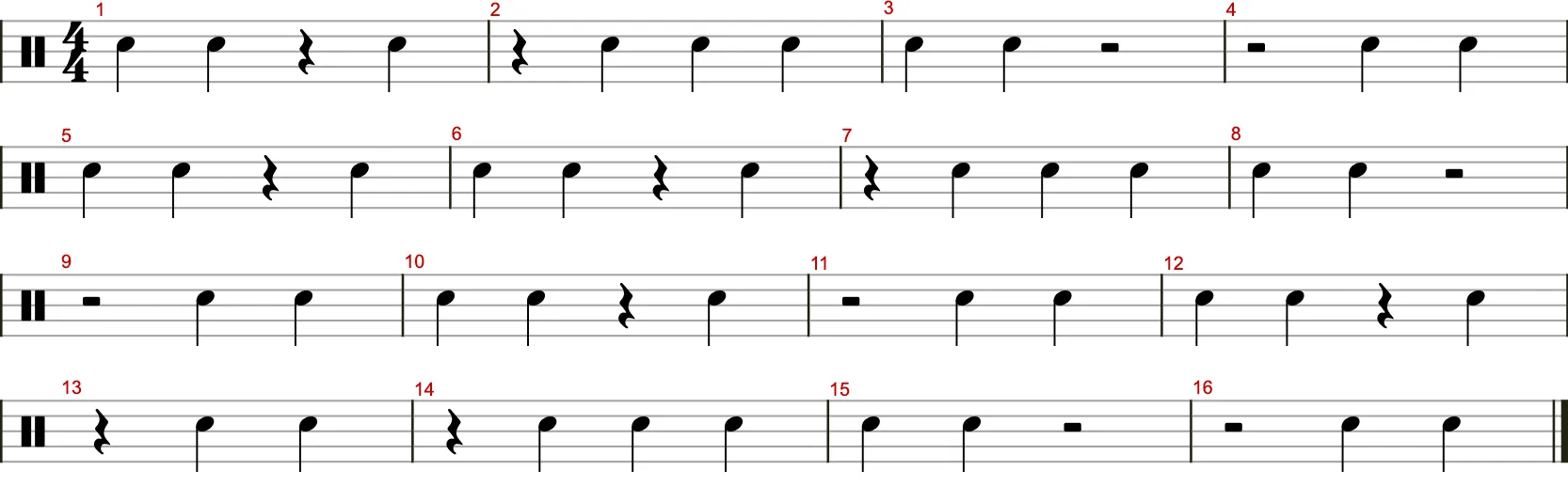 Viertel-Rhythmik Übung 14