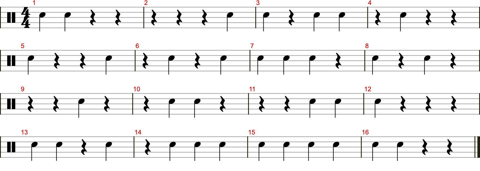 Viertel-Rhythmik Übung 2