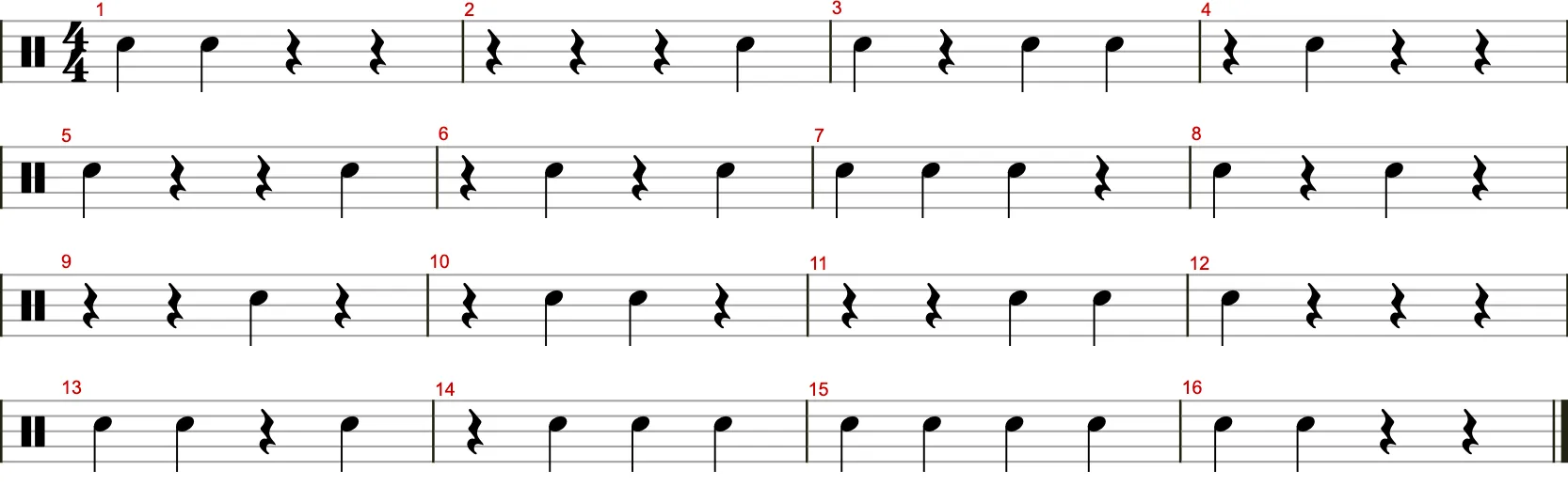 Viertel-Rhythmik Übung 2