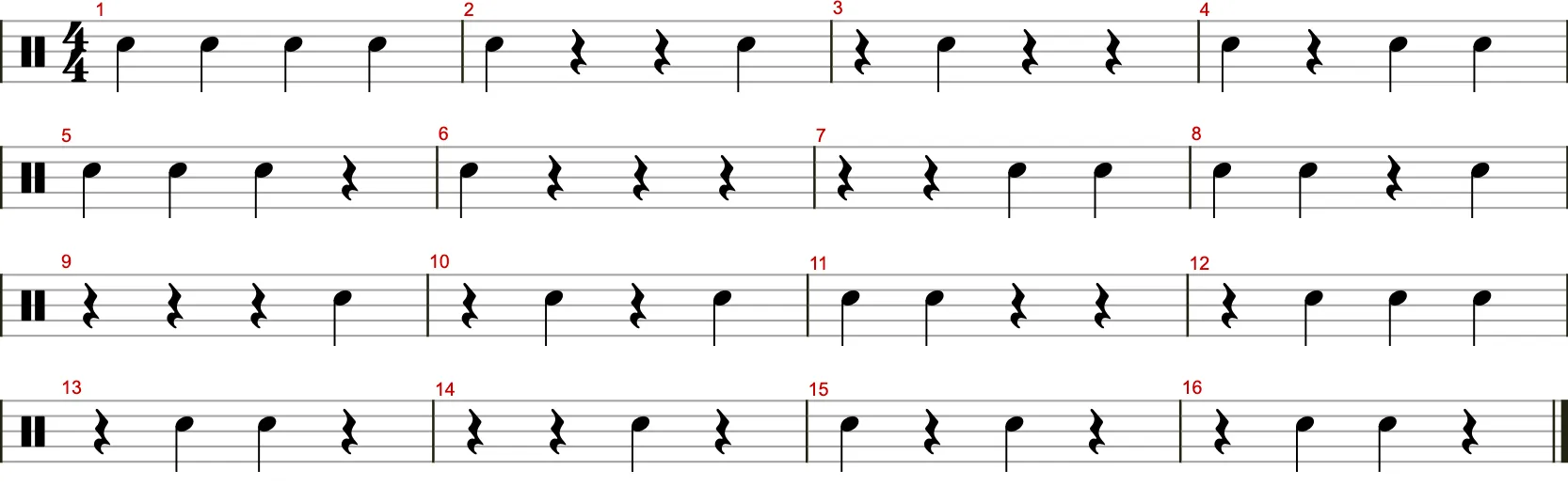 Viertel-Rhythmik Übung 3