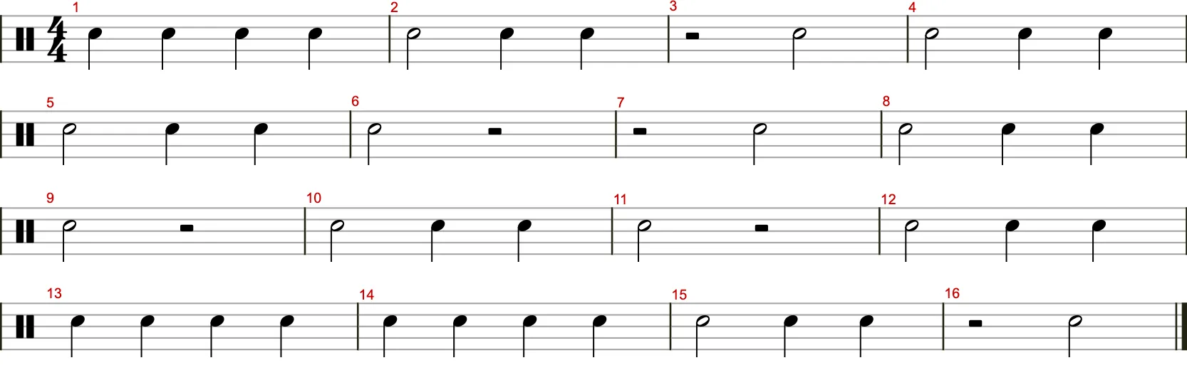 Viertel-Rhythmik Übung 9