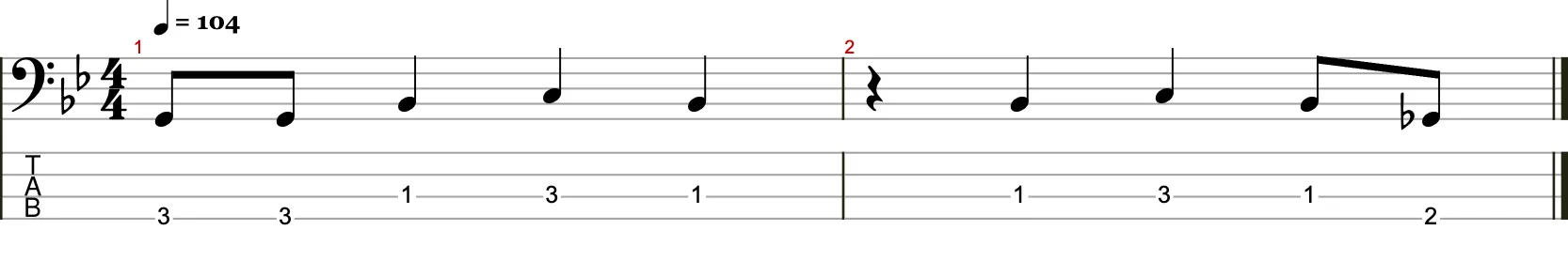 Zweitaktige Basslinie 5