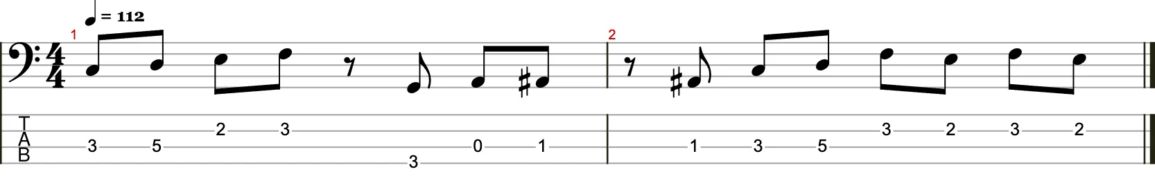 Zweitaktige Basslinie mit Achtel 13